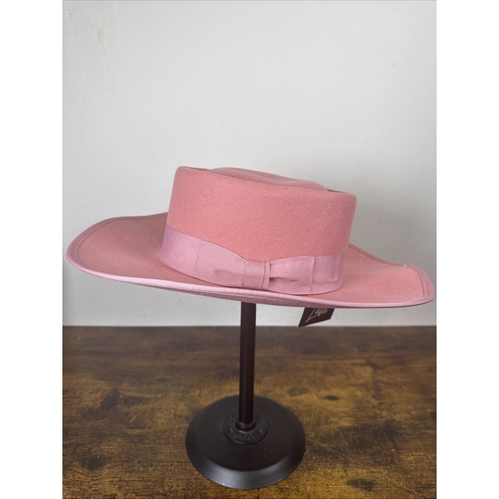 Olive & Pique Lala Wool Felt Hat Pink Rose Crush NWT One Size Fedora Boho